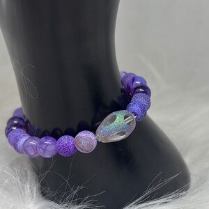 Purple Agate Dragon’s Egg Bracelet